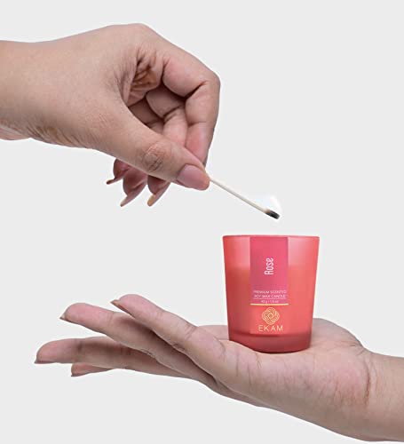 Image of EKAM Rose Votive Soy Wax Scented Candle, 40 Grams, 10 Hours Burn Time| Long Lasting Premium Candles | Ideal for Home Decor | Gifting & Aromatherapy (Pack of 9)