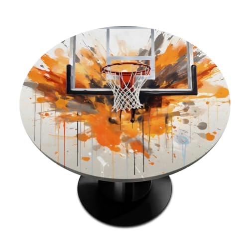 Kaifanee Watercolor Basketball Tablecloth for 36-42