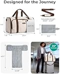 BAGSMART Sac de vêtement Sac à bandoulière pour voyage convertible 2 en 1 Sac de costume pour les vêtements suspendus Transporter sur sac de voyage avec sac de chaussures, Bracelet de selle Weekender pour les robes, manteaux, chemises (Brown)