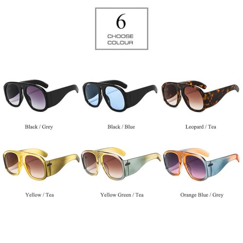 Oversize Gradient Colorful Frame Round Sunglasses UV4003