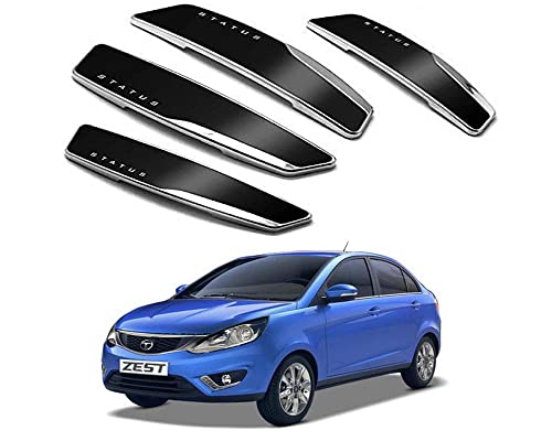 Auto E-Shopping Status Car Door Guard Edge Protector Black Color for Tata Zest Set of 4 Pieces