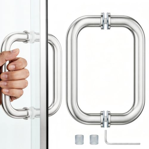 6-Inch CTC Tubular Shower Door Handle, Back-to-Back Pull, Brushed Nickel