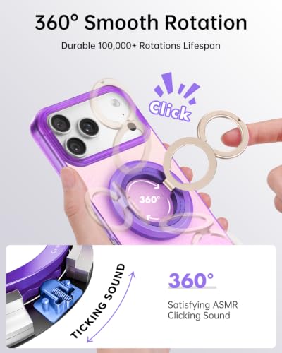 Image of SYNCWIRE Magnetic Phone Ring Holder, for MagSafe Phone Grip Stand Kickstand | 360 Rotation, Double-Sided Magnet, Cell Phone Grip Finger Holder, for iPhone 17 16 15 14 13 12 Pro Max, MagSafe Accessories