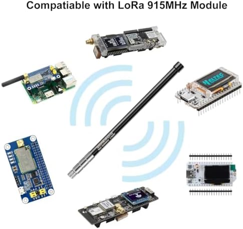 Waterproof 5.8dBi Meshtastic Lora 915MHz Solar Node/Repeaters/Module Devices Fiberglass Antenna(Black Colour) with N Male Connector & IPEX/u.fl Adapter Cable, Slinkdsco - 1