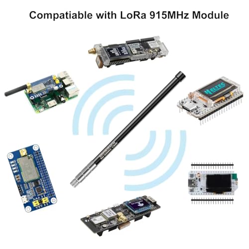 Waterproof 5.8dBi Meshtastic Lora 915MHz Solar Node/Repeaters/Module Devices Fiberglass Antenna(Black Colour) with N Male Connector & IPEX/u.fl Adapter Cable, Slinkdsco