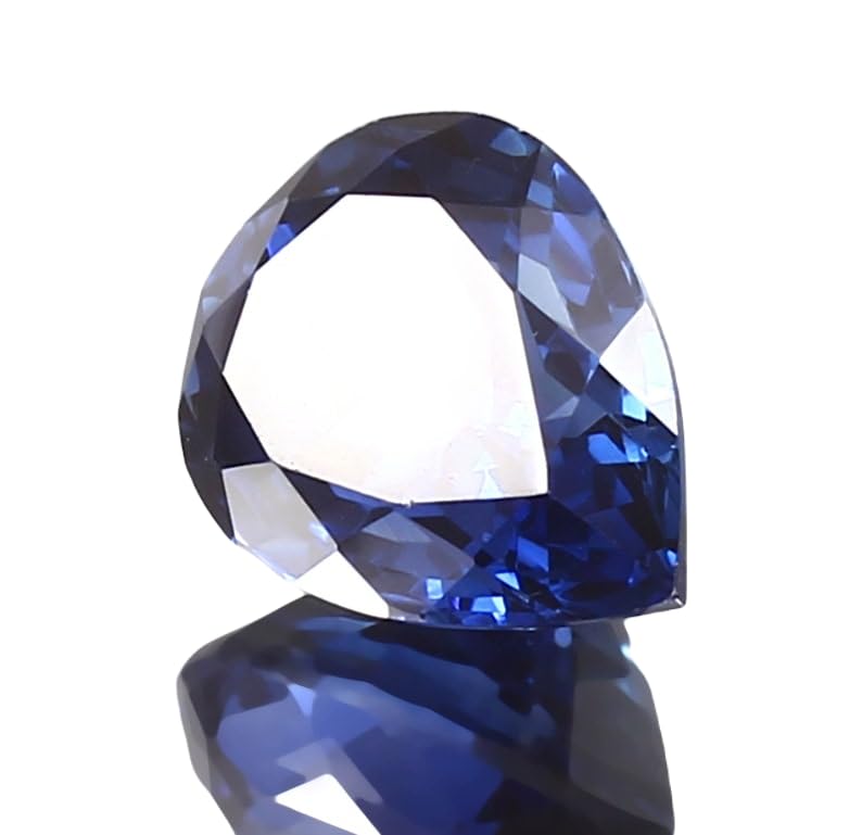 Saphir bleu naturel 14x11mm taillé en poire pour réparer un bijou