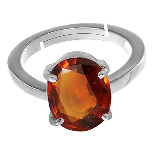 Bague en plaqué argent hessonite réglable : finis les problèmes de taille