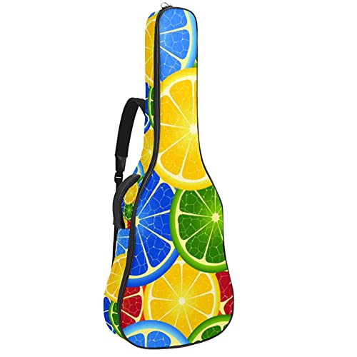 Sac à dos guitare basse orange arc-en-ciel rembourré avec boucle