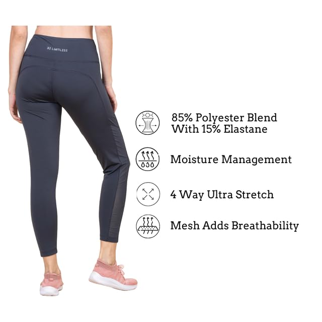 Image of 3rd Planet Women's High Waist Activewear Leggings | 4-Way Stretch, Sweat-Wicking, Non-See-Through Gym & Yoga Tights with Side Pockets | Comfortable Slim Fit Pants for Workout, Running & Fitness