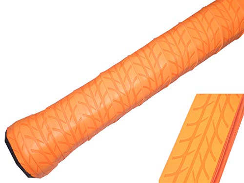 薄型0.6mm 手に吸い付く 絶対ズレない リプレイスメント オーバーグリップテープ ウェット ロング 1本 硬式テニス 軟式テニスグリップ バドミントン【HORIZONホライズン】 (厚さ0.6mm, オレンジ)