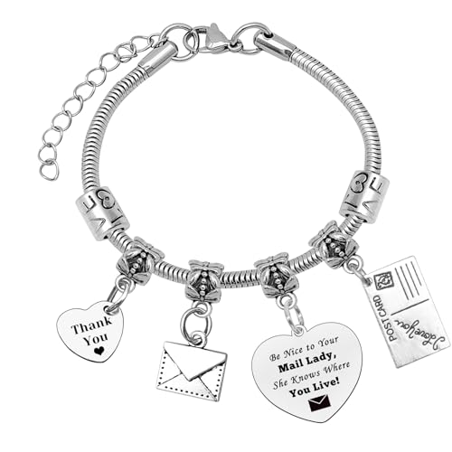 Mail Lady Gifts Mail Carrier Thank You Gift Bracelet Mail Carrier Gifts Postal Worker Gift Mail Carrier Appreciation Gifts Post Office Worker Gifts Thanksgiving Retirement Birthday Gifts for Mailman