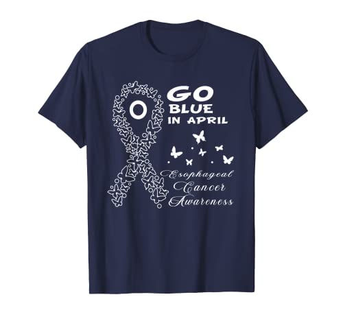 « Go Blue in April » Papillon lutte contre le cancer ésophagien T-Shirt