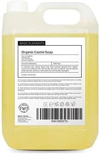 Lucemill Organic Castile Liquid Soap I 5 Litre I 100% Pure Certified Natural Soap I Gentle On Skin and Best For Body Wash Shampoo & Laundry Detergent
