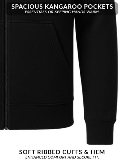 Image of ADRO Men's Regular Fit Zip-Up Hoodie for man | 320 GSM Cotton Poly Fleece Zipper Sweatshirt with Soft Fabric & Printed Hoodies