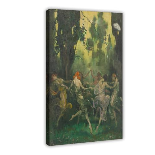Femmes dansant dans un cercle affiche vintage Warren B. Davis pour habiller un mur vide