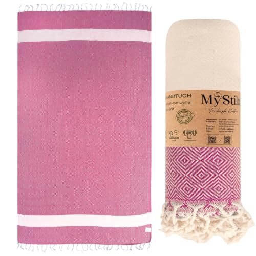 MyStilo Strandtuch Saunahandtuch XXL - Dickes, Weiches Badetuch 100x200cm, Schnelltrocknend - Premium Hamamtuch mit Diamantmuster für… – Ansicht 1