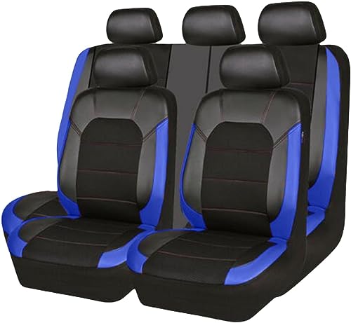 VOIV 9PCS Ensembles De Housses Siège Voiture pour Nissan Qashqai II J11 2013 2014 2015 2016 2017 2018 2019-2021, Cuir Confortable Respirant ImperméAble...
