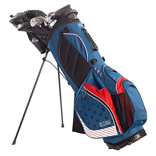 Izzo Golf Versa Ultra-Lite Stand Golf Bag With Exclusive Features, Red/White/Blue #TOP7
