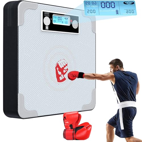 LNNLOO Macchina Boxe Musicale Intelligente (con Guantoni), Altezza Regolabile, Spegnimento Automatico, modalità Infinita + modalità Sfida, per Esercitarsi nella Coordinazione Occhio-Mano,Black