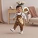 Himllauen Baby Jungen Kleidung Strampler Latzhose und Hut Set 3-teilige Bekleidungssets für Jungen Baby Set Neugeborene Geschenk Baby Klamotten Junge (Braun Tiger, 3-6 Months)
