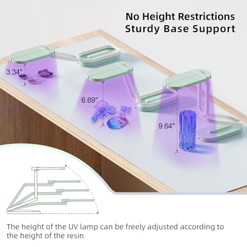 Image of Suzzam UV Light for Resin, UV Resin Light with 3 Timer Settings, Cordless & Rechargeable 22 LED Beads UV Lamp, Foldable Design with Adjustable Height, 4000mAh High-Capacity for DIY Crafts