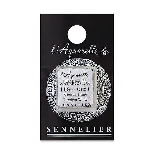Sennelier - Acquerello Per Artisti Francesi, Mezza Pentola, Colore: Bianco Titanio S1 - 3