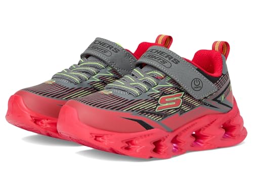 Skechers Kids Boys Vortex 2.0 Sneaker, Red/Charcoal, 1.5 Lit