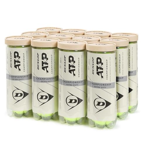 Dunlop ATP Championship Tennis Balls (12 Can Case (36 Balls) Extra Duty)