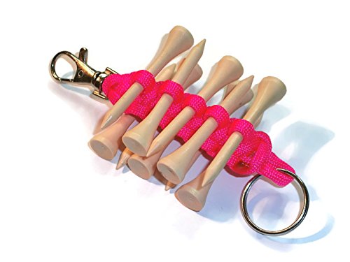 RedVex Paracord Golf Tee Holder - Pink - Holds 10 Golf Tees