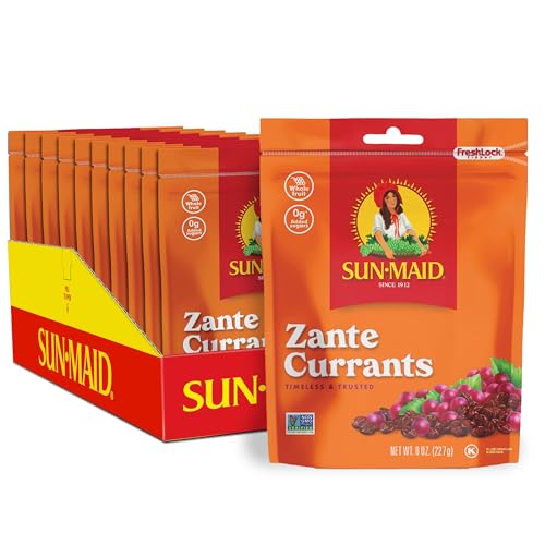 Image of Sun-Maid California Sun-Dried Zante Currants - (10 Pack) 8 oz Resealable Bag - Dried Fruit for Healthy Snacks and School Lunches