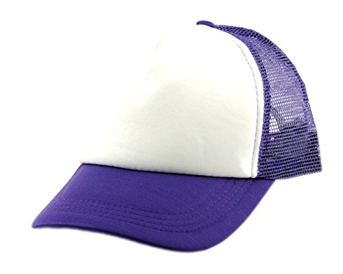 Image of NYFASHION101 Plain Mesh Trucker Hat - Breathable 6-Panel Daily Snapback Cap, Customizable Ideal for DIY Embroidery & Patches