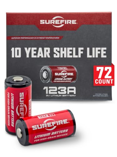 SureFire CR123A 3V Lithium Battery - 72 Pack SF123A Batteries