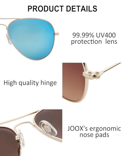 Image of Joox Aviator Sunglasses for Men Women,Polarized UV 400 Protection Lens with Metal Pilot Frame Unisex