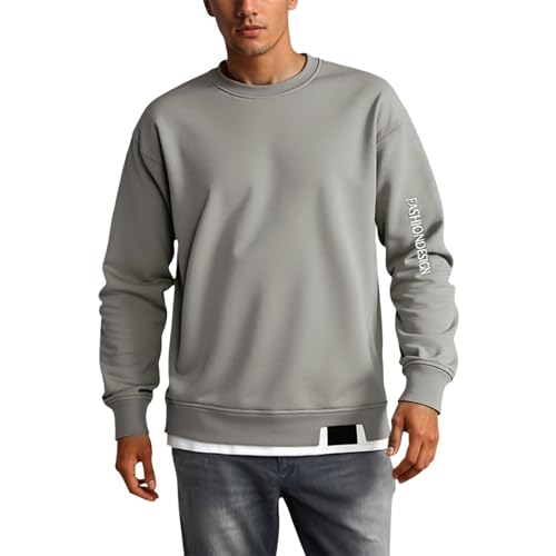 Sweat-shirt homme manches longues col rond vêtement printemps