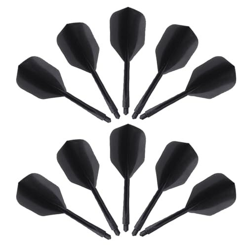 Tiges fléchettes UKCOCO x10 avec ailettes noires faciles à retirer