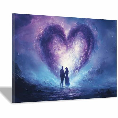 Toile murale cœur cosmique le cadeau d'anniversaire romantique idéal