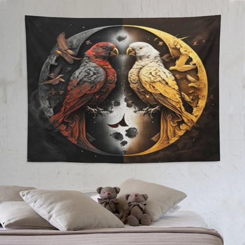 Tapisserie murale perroquet pour créer une ambiance jungle dans une chambre