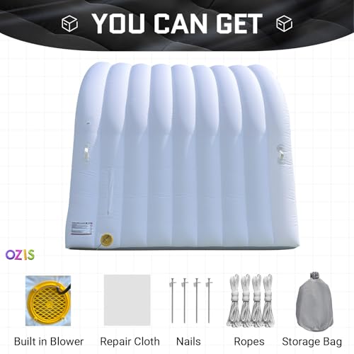 Image of OZIS 10FT Inflatable Tunnel Entrance Sport Tunnel with 250W Blower Inflatable Entryway for Business Advertising Event Exhibition Promotion(White,10x10x9ft)