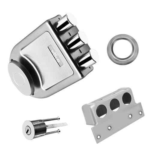 Image of VOLO Heavy Duty Tri-Bolt Rim Lock - Secure Dead Lock with Keys for Main Door, Single & Double Doors, Left & Right-Handed Use - Ideal for Home & Office (Pack of 1) (MT-05 (Satin CP))