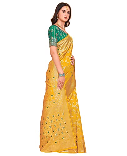 Image of Glory Sarees Women's Banarasi Silk Saree With Blouse Piece (Kara164 Parent)