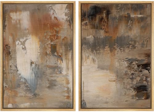 SIGNLEADER Framed Canvas Print Wall Art Abstract Warm Earth Neutral Illustrations Modern Art Decorative Minimal Relax/Calm for Living Room, Bedroom, Office - 24"" x36 x2 Natural
