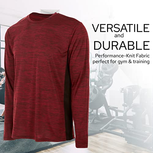 Essential Elements Mens Active T-Shirt - Quick-Dry Athletic Workout Training Crew Neck Long Sleeve Top 5 Pack3