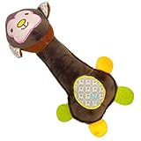 Juguetes para perros con chirriador - animales de dibujos animados de lujo de franela, muñeca de juego de masticación interactiva suave | Durable sin relleno Juguete de mascota chirriante para pequeño