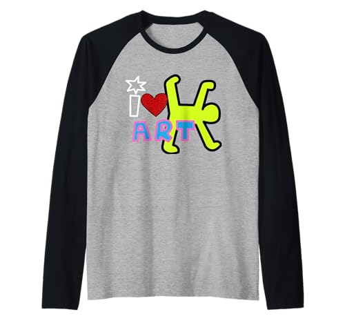 Keith Whimsy Graffiti Art, caricatura brillante, artístico audaz Camiseta Manga Raglan