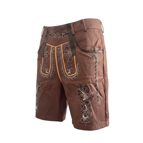 Lederhosen bavarois Hommess short de festival allemand traditionnel en coton