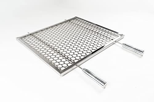 GRELHA INOX TELA GROSSA CABO CENTRAL 50x50cm, 55x50cm, 60x50cm ou 65x50cm VIP INOX (55x50)