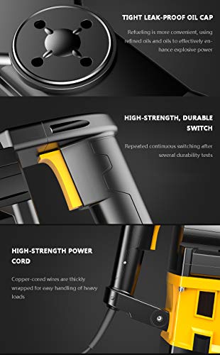 QHYXT Bohrhammer, 220 V mit 360 ° drehbarem Griff, Ladeleistung 4980 W Hochleistungs-Schlagbohrmaschine Beton – Bild 5