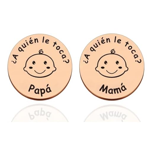 FANAOREN Regalo Bebe, Regalo Bebe Recien Nacido Niño, Moneda de Decision para Nuevos Padres, Regalo Recien Nacido, Regalos Embarazadas Originales, Regalos Mamas Primerizas (B-Oro rosa)