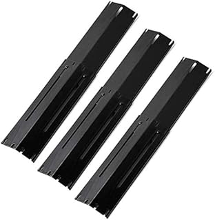 Zljiont (3-Pack) Universal Adjustable Porcelain Steel Replacement Heat Plate Shield, Heat Tent, Flavorizer Bar, Burner Cover, Flame Tamer for Gas Grill,Extends from 12" up to 21" L