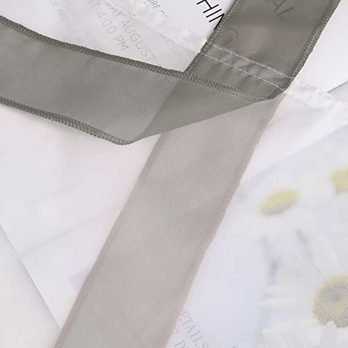 Joyswahl Balloon Shades Tab Top Sheer Window Curtain Balcony Bowknot Tie Up Voile Roman Shades, 1Pc (Grey, 55 X 39 Inch) #TOP4